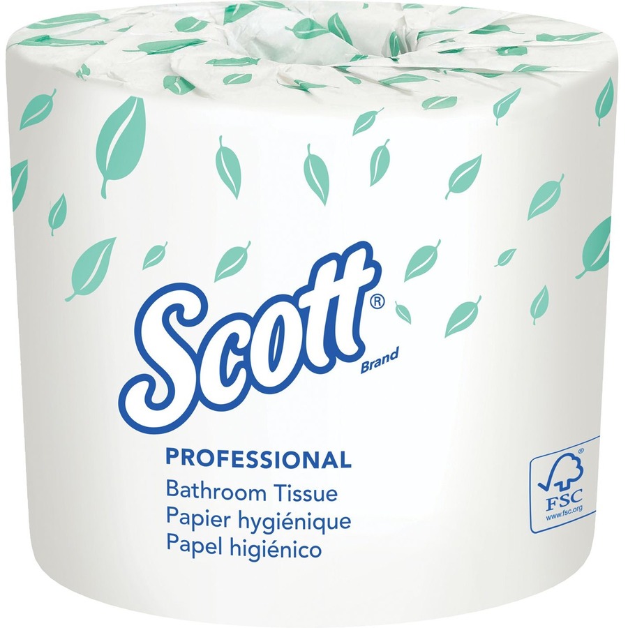 Scott Bathroom Tissue - 2 Ply - 550 Sheets/Roll - Individually Wrapped - For Bathroom - 40 / Box = KCC48040