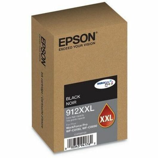 Epson T912XXL120 extra high capacity black ink cartridge for select Epson printers — alternate view 1