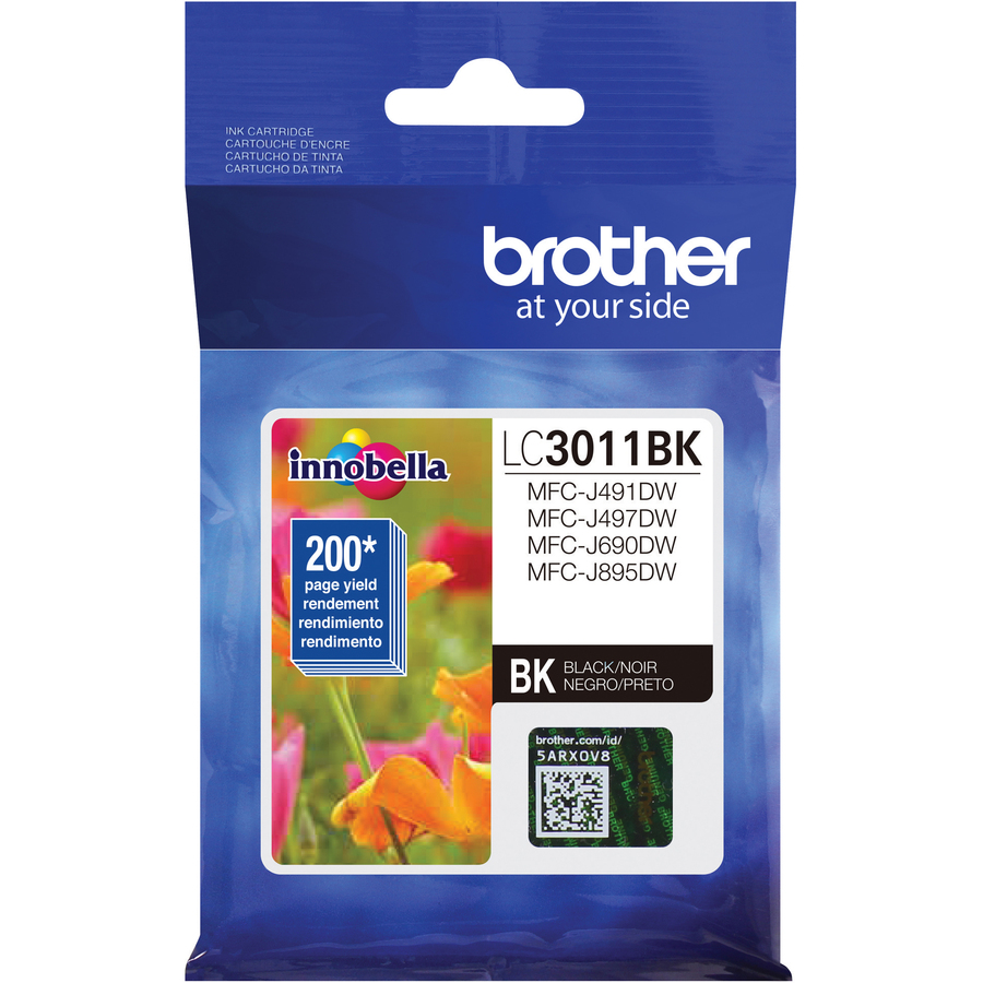 Brother LC3011BK Original Standard Yield Inkjet Ink Cartridge - Single Pack - Black - 1 Each