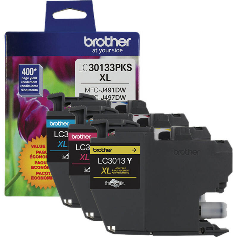 Brother LC30133PKS Original High Yield Inkjet Ink Cartridge - Tri-pack - Cyan, Magenta, Yellow - 2 / Pack