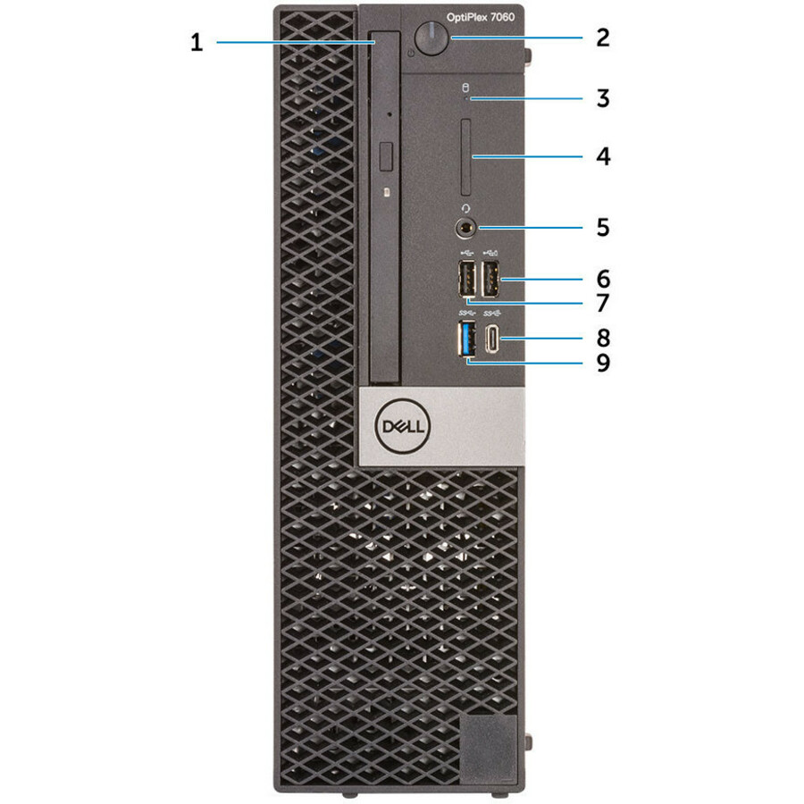 Dell OptiPlex 7000 7060 Desktop Computer - Intel Core i7 (8th Gen) i7 - 8700 3.20 GHz - 8 GB DDR4 SDRAM - 256 GB SSD - Windows 10 Pro 64 - bit (English/French/Spanish) - Small Form Factor - 3 Year ProSupport