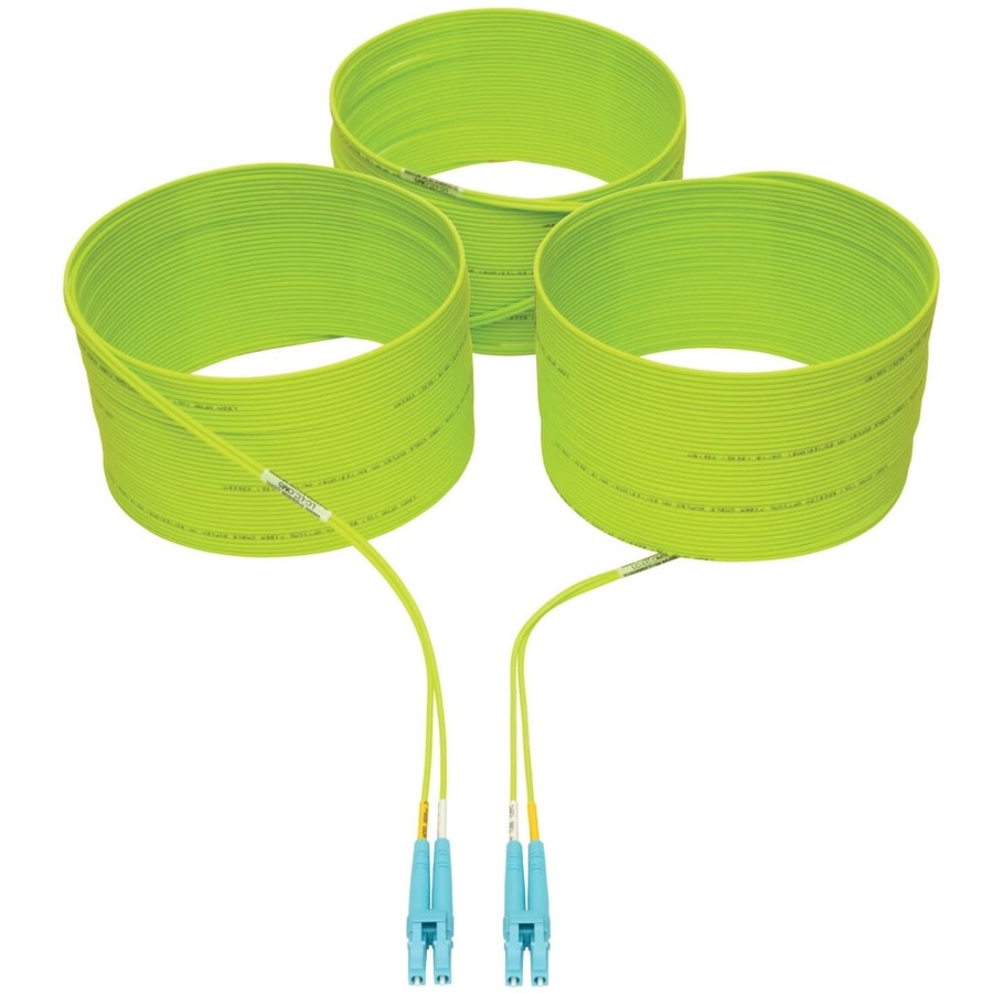 Eaton Tripp Lite Series 100G Duplex Multimode 50/125 OM5 LSZH Fiber Optic Cable (LC/LC), Lime Green, 20 m