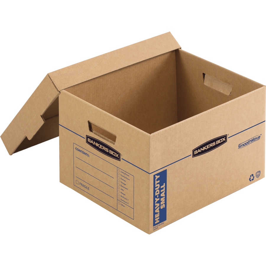 Bankers Box SmoothMove Maximum Strength Moving Boxes - Internal Dimensions: 12" Width x 15" Depth x 10" Height - External Dimensions: 12.8" Width x 16.5" Depth x 10.4" Height - Lift-off Closure - Triple End/Double Side/Double Bottom Wall - Stackable - Cor