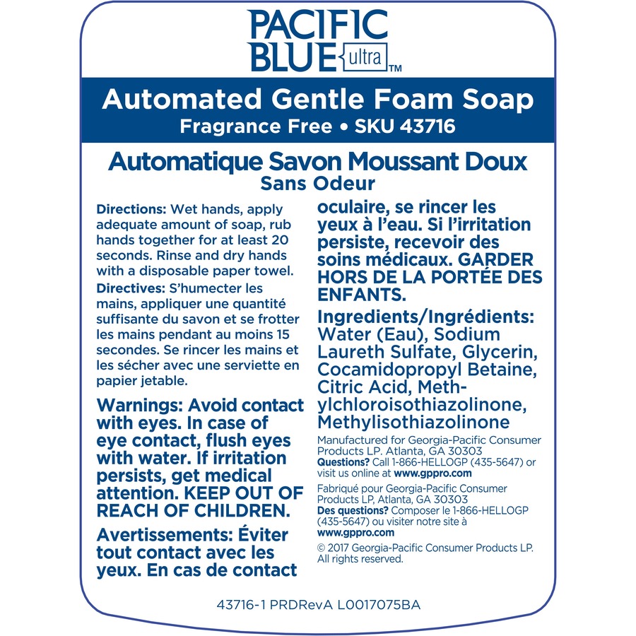 GP Pacific Blue Ultra Pacific Citrus Gentle Foam Soap 1200 ml Refill