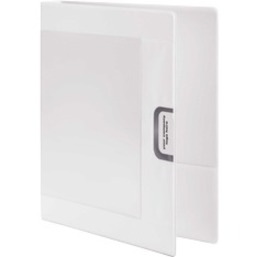 Acco Presentation Binder - 1" Binder Capacity - Letter - 8 1/2" x 11" Sheet Size - 175 Sheet Capacity - Round Ring Fastener(s) - 2 Internal Pocket(s) - Vinyl - White - Business Card Holder - 1 Each - Presentation / View Binders - WLJ7891046101