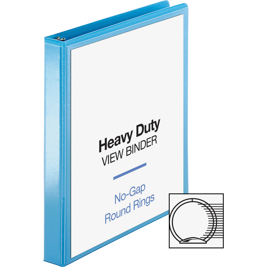 Business Source Round-ring View Binder - 1" Binder Capacity - Letter - 8 1/2" x 11" Sheet Size - 225 Sheet Capacity - Round Ring Fastener(s) - 2 Internal Pocket(s) - Polypropylene, Chipboard, Board - Light Blue - Wrinkle-free, Non-glare, Transfer Safe, Ga - Presentation / View Binders - BSN19602