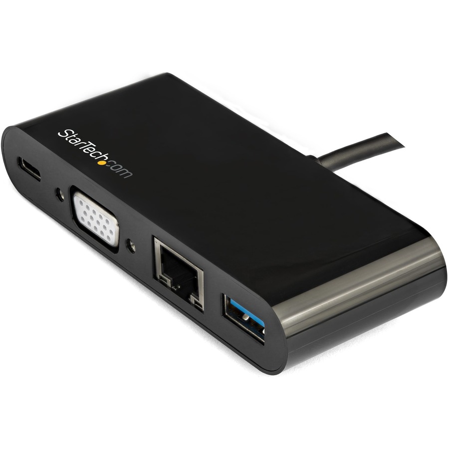 StarTech.com USB C Multiport Adapter - Mini USB-C Dock w/ VGA Video - 60W Power Delivery Passthrough - USB Type-A 5Gbps - Gigabit Ethernet