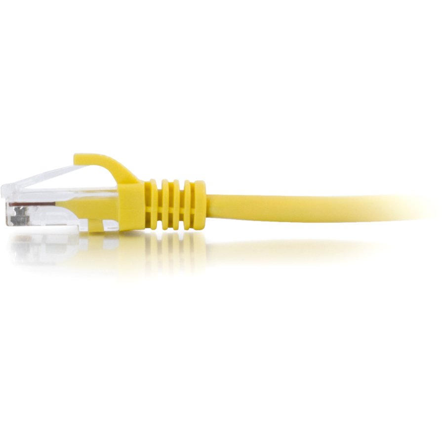 Yellow 1 ft Legrand AV C2G Cat 6 snagless RJ45 male-to-male patch cable — alternate view 1
