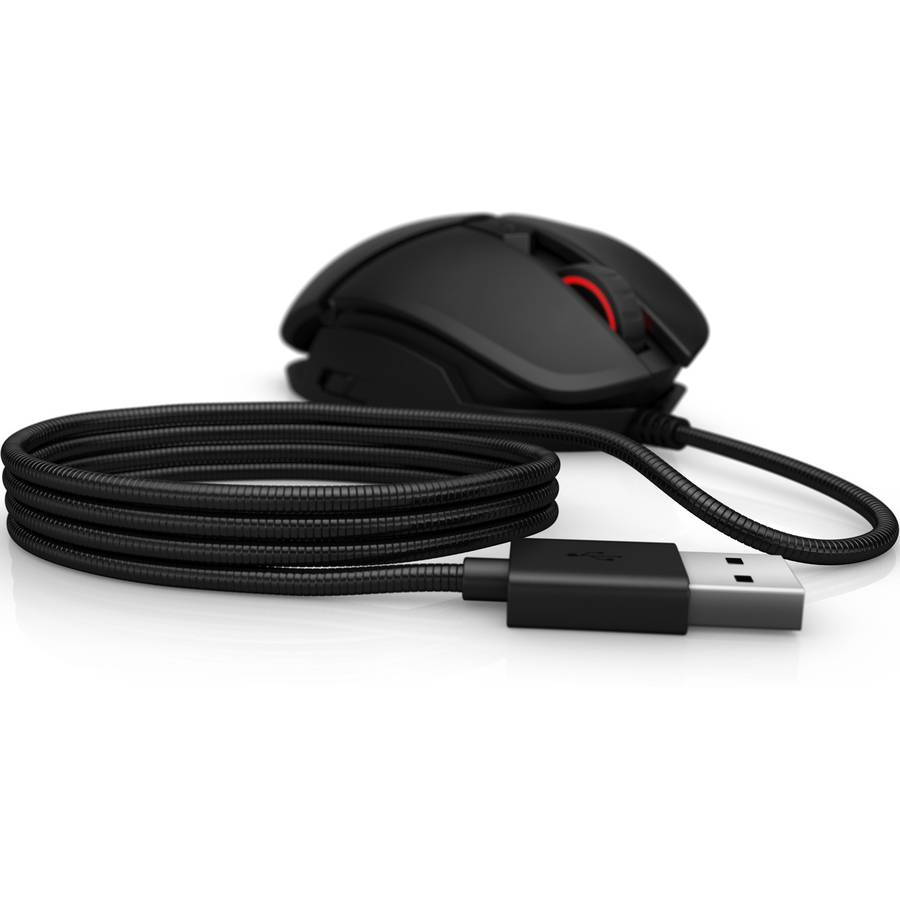 HP OMEN Mouse - Optical - Cable - Black - USB - 16000 dpi - Right-handed