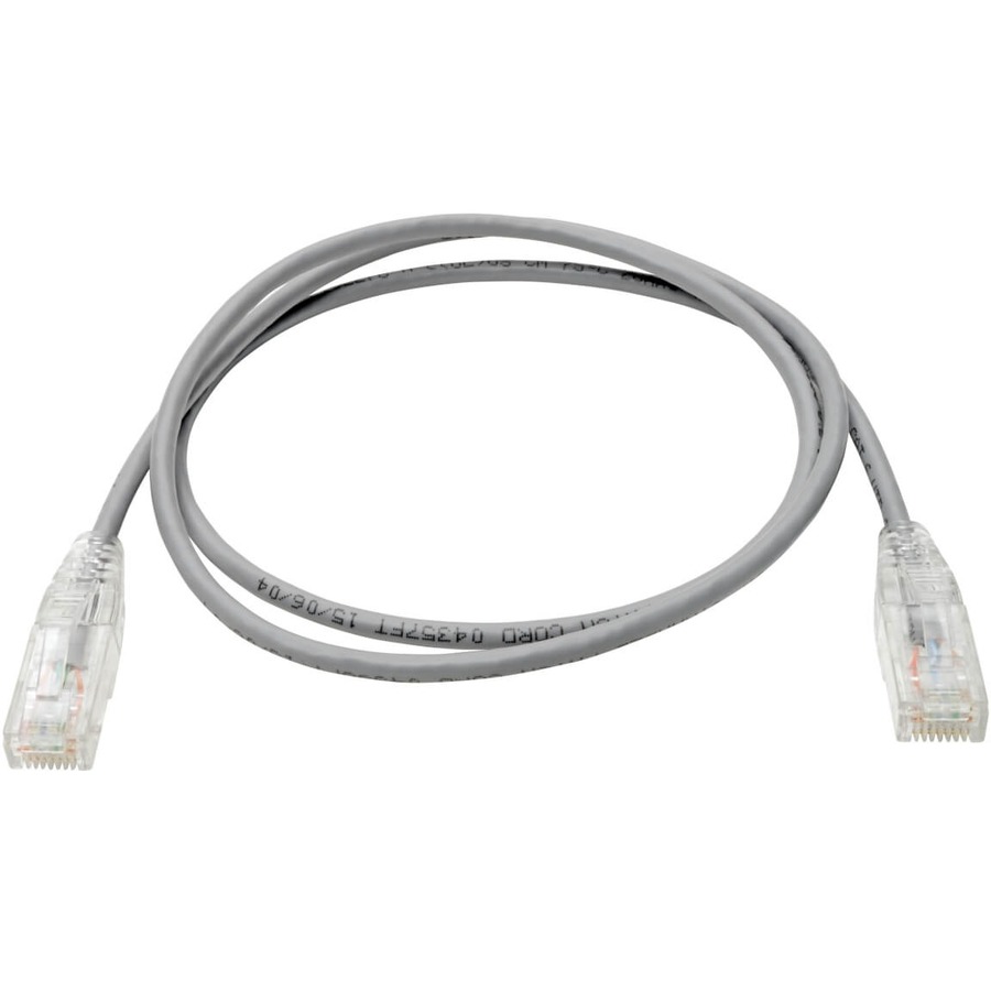 Eaton Tripp Lite Series Cat6 Gigabit Snagless Slim UTP Ethernet Cable (RJ45 M/M), PoE, Gray, 3 ft. (0.91 m)