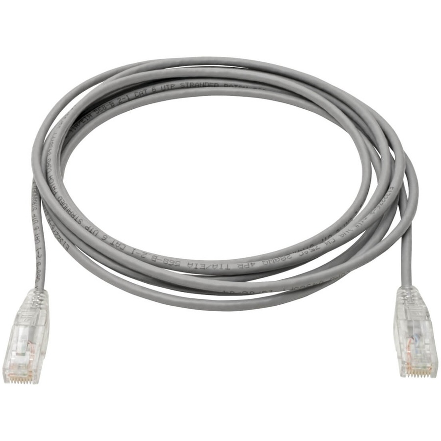 Eaton Tripp Lite Series Cat6 Gigabit Snagless Slim UTP Ethernet Cable (RJ45 M/M), PoE, Gray, 15 ft. (4.57 m)