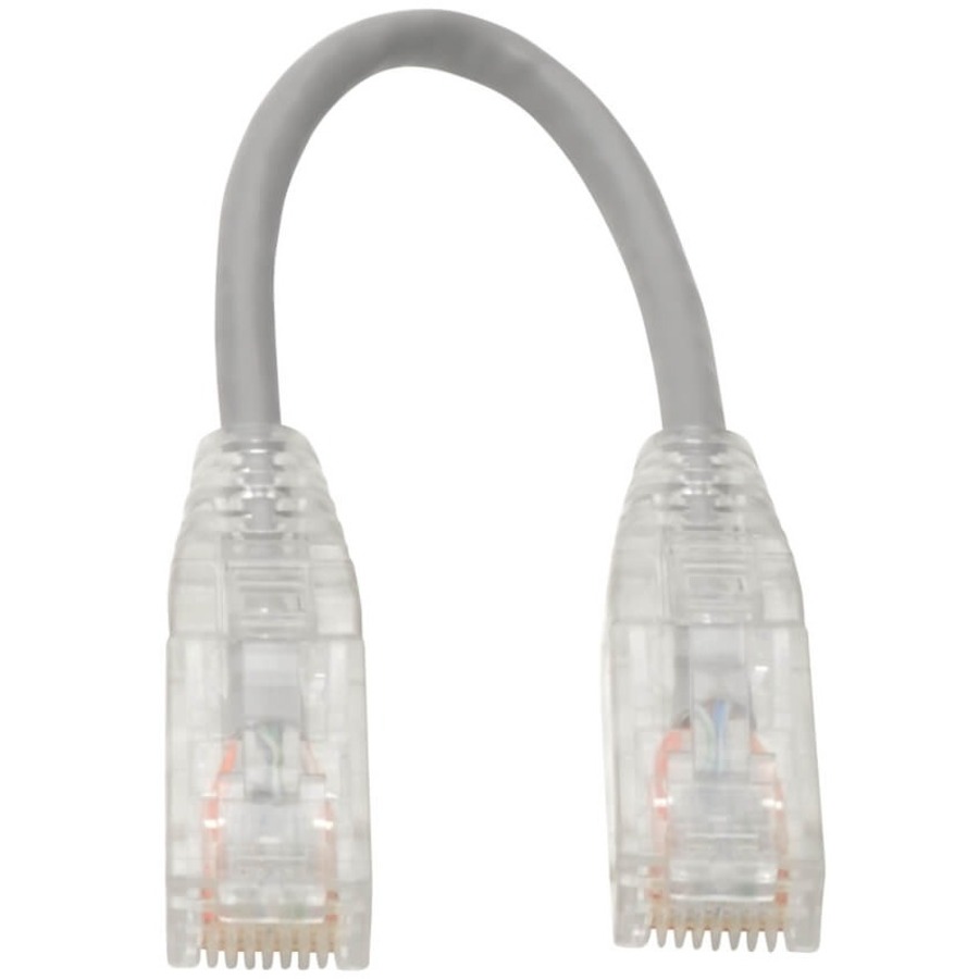 Eaton Tripp Lite Series Cat6 Gigabit Snagless Slim UTP Ethernet Cable (RJ45 M/M), PoE, Gray, 6-in. (15.24 cm)