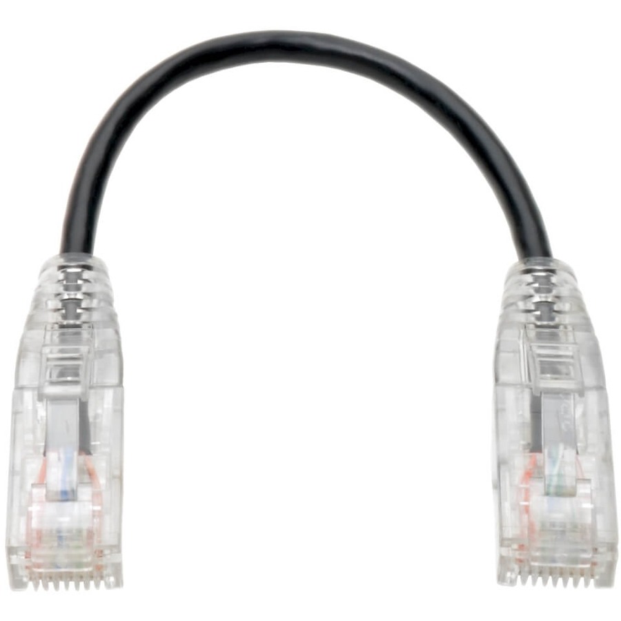 Eaton Tripp Lite Series Cat6 Gigabit Snagless Slim UTP Ethernet Cable (RJ45 M/M), PoE, Black, 6-in. (15.24 cm)