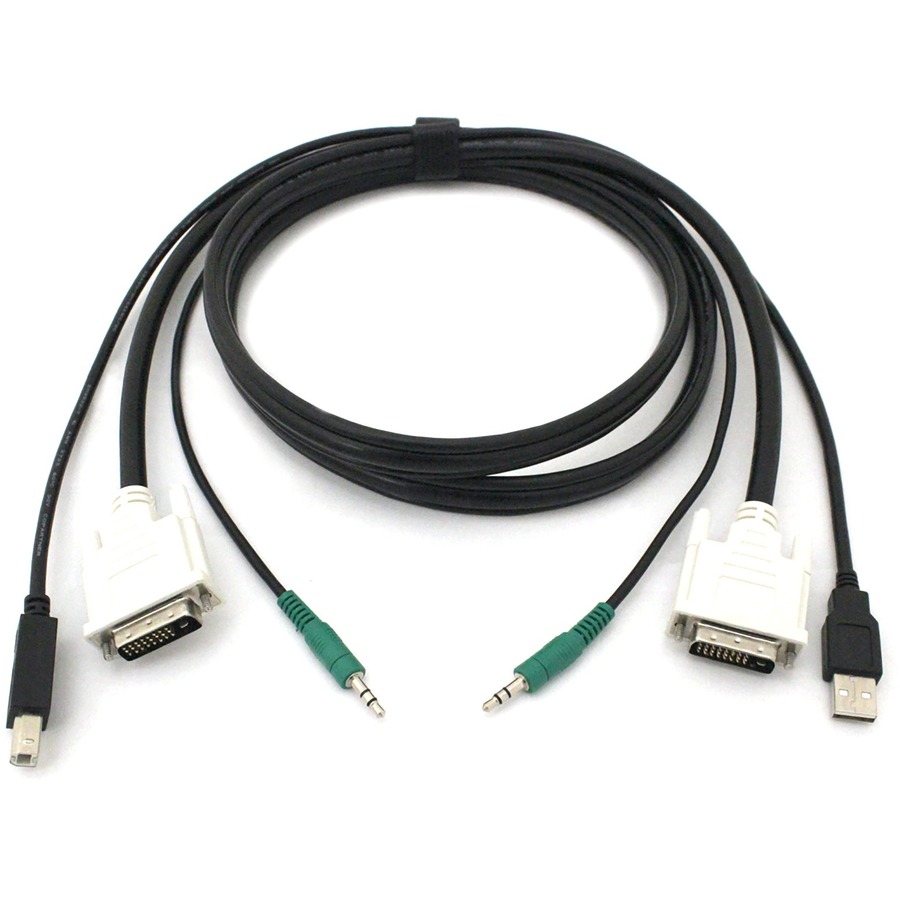 Black Box DVI KVM Cable - USB A-B, 3.5mm Audio, 6-ft. (1.8-m)