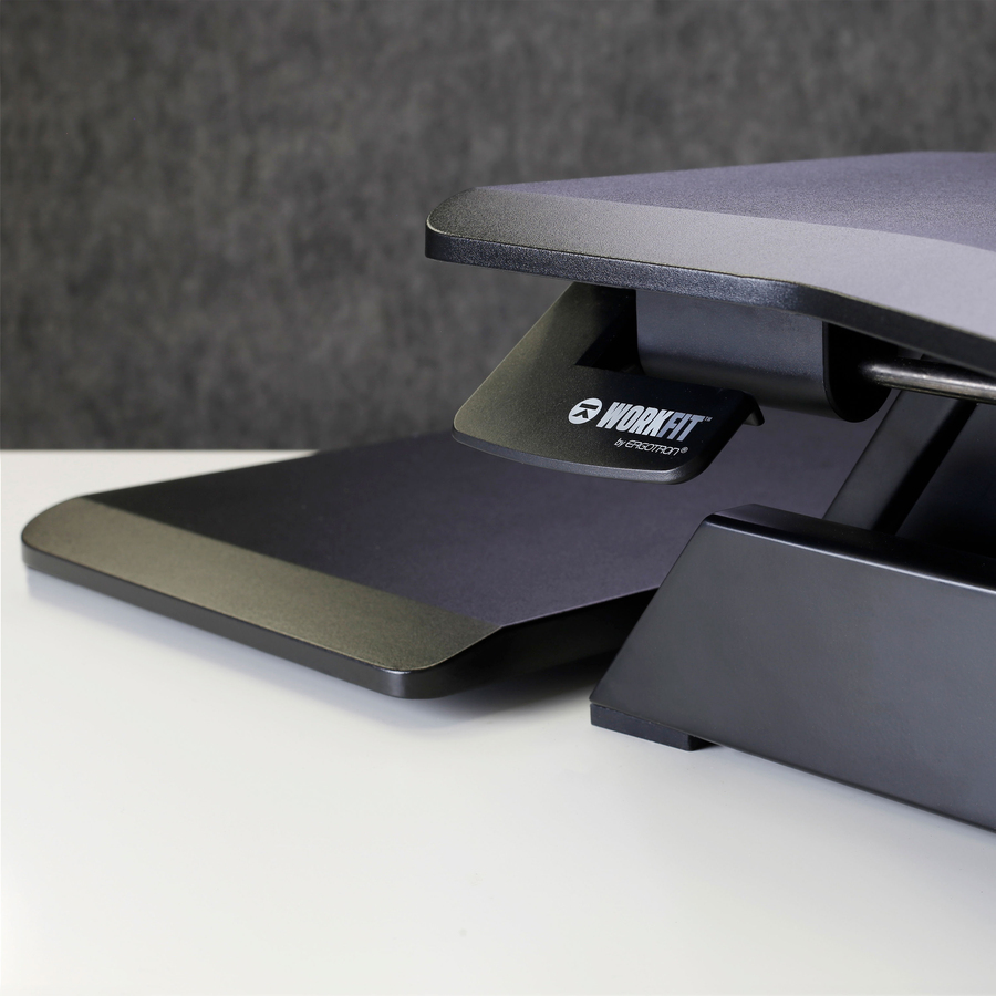 Ergotron WorkFit Corner Standing Desk Converter - Up to 30" Screen Support - 15.88 kg Load Capacity - Desktop, Tabletop - Black - Desktop Risers - ERG33468921