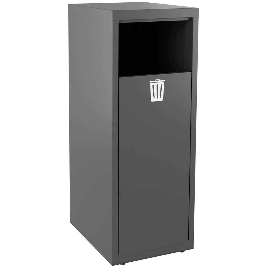 Lorell Recycling Tower - 37.85 L Capacity - 40.2" Height x 18.6" Width - Charcoal Gray - 1 Each - Recycling Bins - LLR66953
