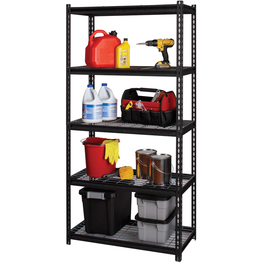 Lorell Wire Deck Shelving - 72" Height x 36" Width x 18" Depth - 28% - Black - Steel - 1 Each - Industrial & Commercial Shelving - LLR99929