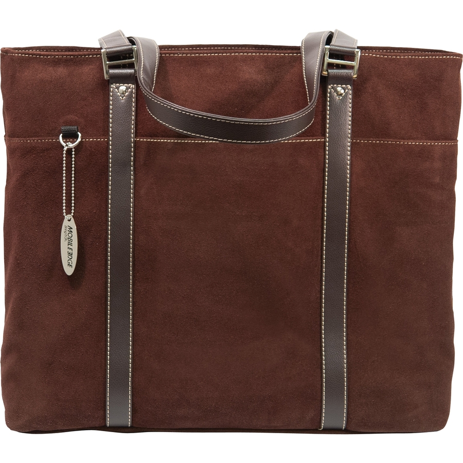 Mobile Edge Chocolate Suede Tote Case - Top-loading - Suede - Chocolate