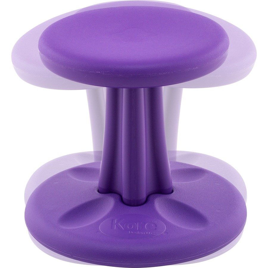 Kore Pre-School Wobble Chair, Purple (12") - Purple High-density Polyethylene (HDPE) Plastic Seat - Circle Base - 1 Each - Active Seating - KRD10123