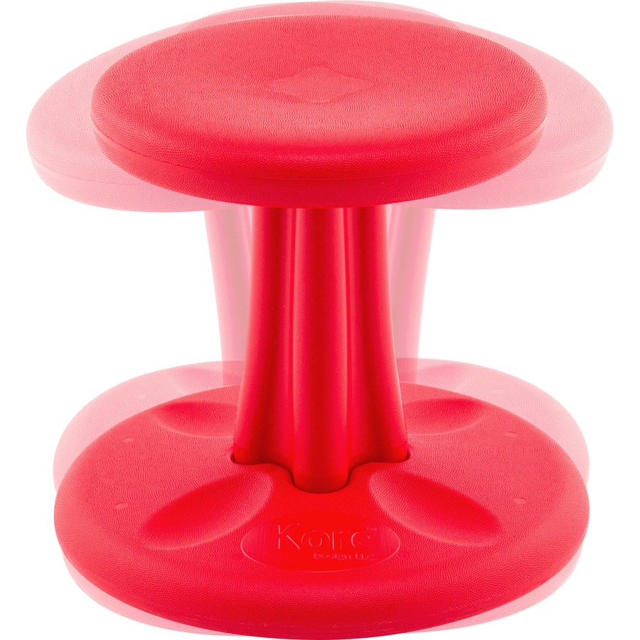 Kore Pre-School Wobble Chair, Red (12") - Red High-density Polyethylene (HDPE) Plastic Seat - Circle Base - 1 Each - Active Seating - KRD10121