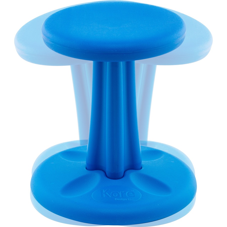 Kore Kids Wobble Chair, Blue (14") - Blue High-density Polyethylene (HDPE) Plastic Seat - Circle Base - 1 Each - Active Seating - KRD09113