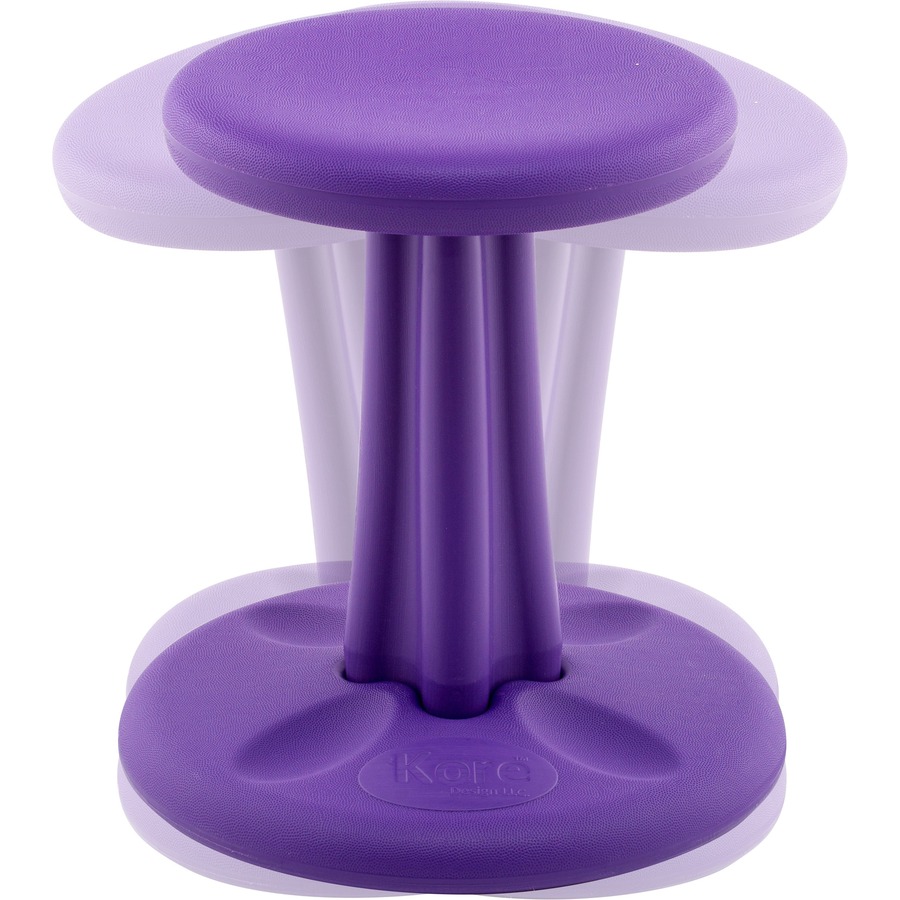 Kore Kids Wobble Chair, Purple (14") - Purple High-density Polyethylene (HDPE) Plastic Seat - Circle Base - 1 Each - Active Seating - KRD10599