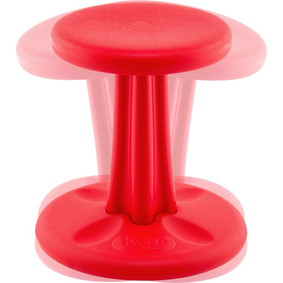 Kore Kids Wobble Chair, Red (14") - Red High-density Polyethylene (HDPE) Plastic Seat - Circle Base - 1 Each - Active Seating - KRD09112
