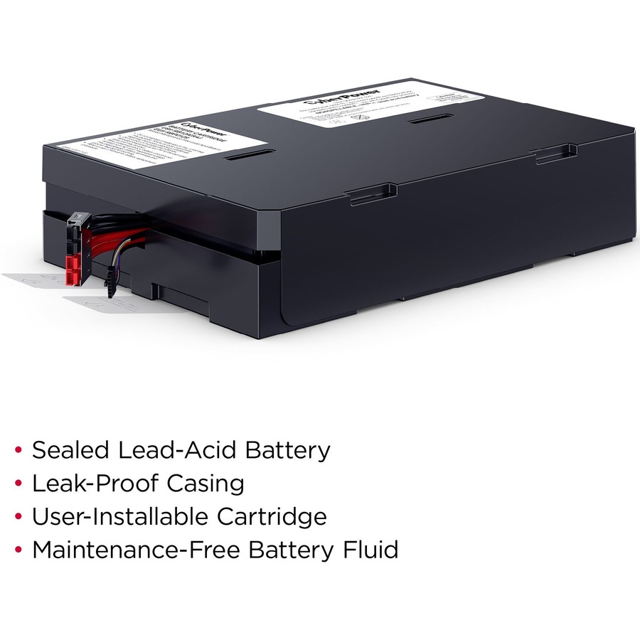 CyberPower RB1290X4J Battery Kit - 9000 mAh - 12 V DC - Lead Acid - Leak Proof/User Replaceable