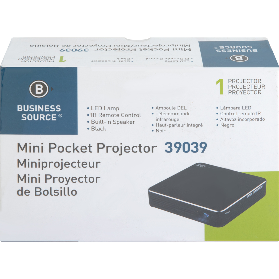 Business Source DLP Projector - Black - Front - 80 lm - HDMI - USB - 1 Year Warranty - Digital Projectors - BSN39039