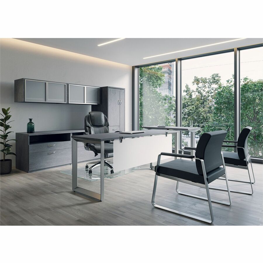 Lorell Quadro Workstation Sit-to-Stand 3-tier Base - Silver Base - 50" Height - Assembly Required - Sit-Stand Base/Components - LLR25948