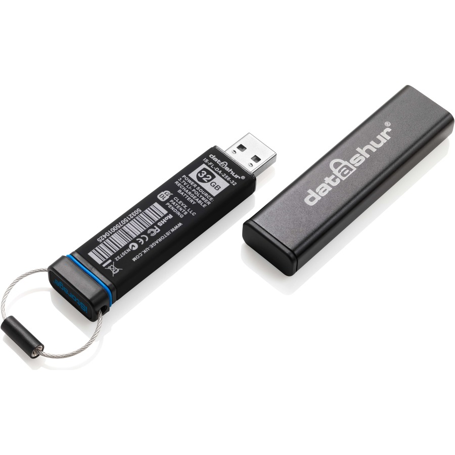 iStorage datAshur 16 GB Secure Flash Drive | Password protected | Dust & Water Resistant | Portable | Hardware Encryption | USB 2.0 | IS-FL-DA-256-16