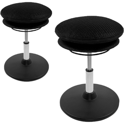 Evolution Chair Wobble Stool - Black, Silver - 1 Each - Task Chairs - EVC3002