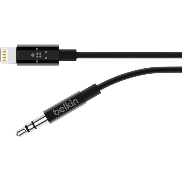 BELKIN 3.5 mm Audio Cable With Lightning Connector - 6 ft. (Black)