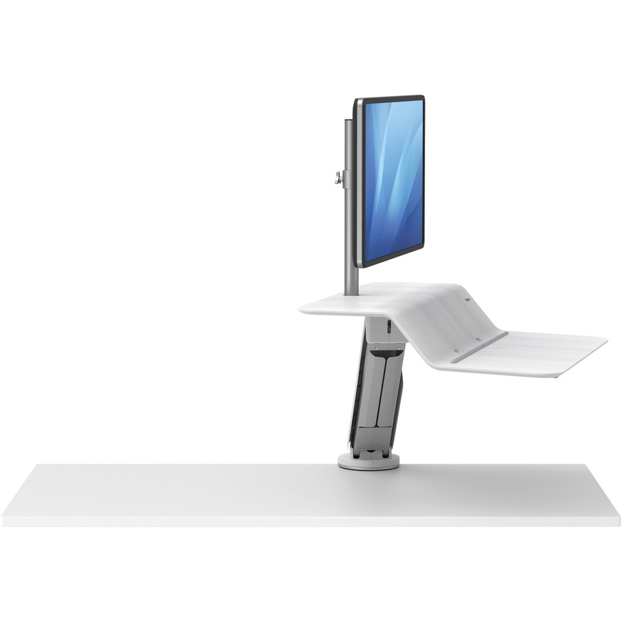 Fellowes Lotus™ RT Sit-Stand Workstation White Single - 1 Display(s) Supported - 1 Each - LCD Monitor/Plasma Mounts - FEL8081701