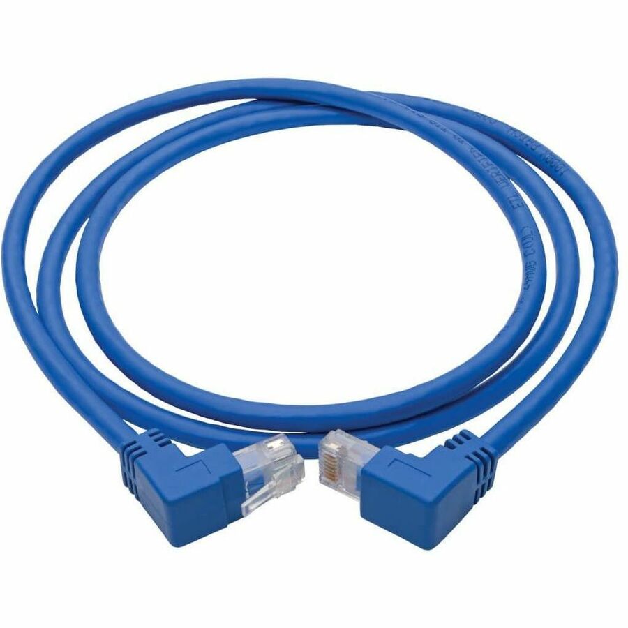 Eaton Tripp Lite Series Up/Down-Angle Cat6 Gigabit Molded UTP Ethernet Cable (RJ45 Up-Angle M to RJ45 Down-Angle M), Blue, 4 ft. (1.22 m)