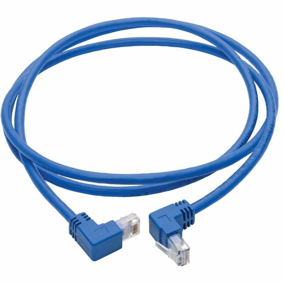 Eaton Tripp Lite Series Up/Down-Angle Cat6 Gigabit Molded UTP Ethernet Cable (RJ45 Up-Angle M to RJ45 Down-Angle M), Blue, 5 ft. (1.52 m)