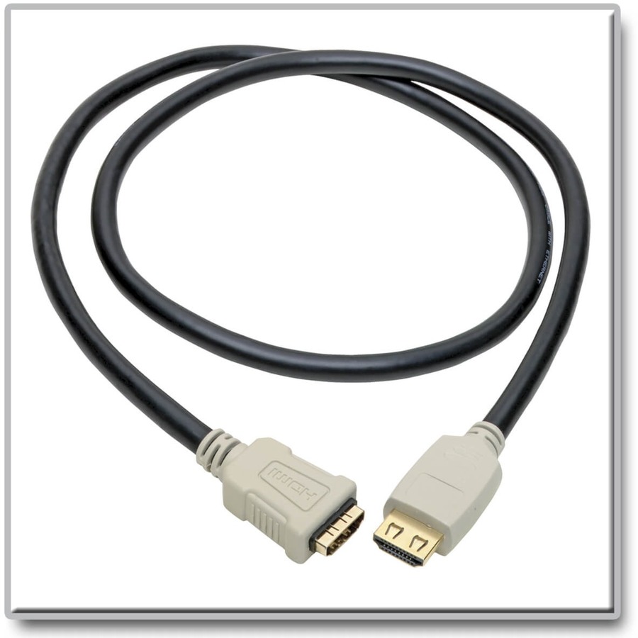 Eaton Tripp Lite Series High-Speed HDMI Extension Cable (M/F) - 4K 60 Hz, HDR, 4:4:4, Gripping Connector, 3 ft.