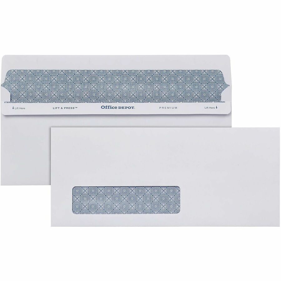 Office Depot Lift & Press Envelope Window Envelopes Office Depot
