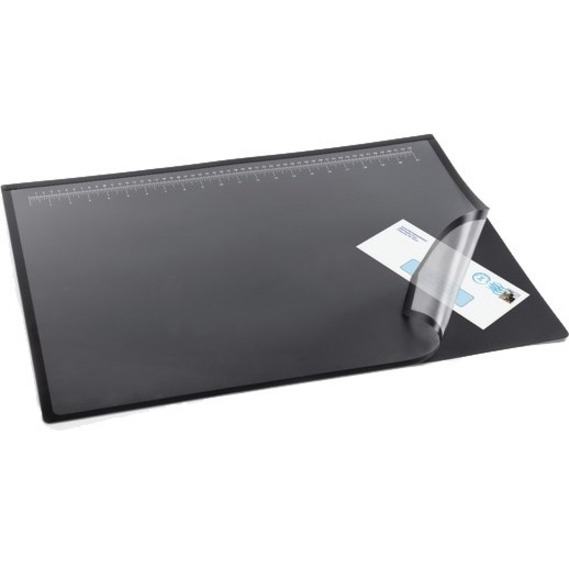 Office Depot® Brand Clear Overlay Desk Pad, 19" x 24", Black Desk