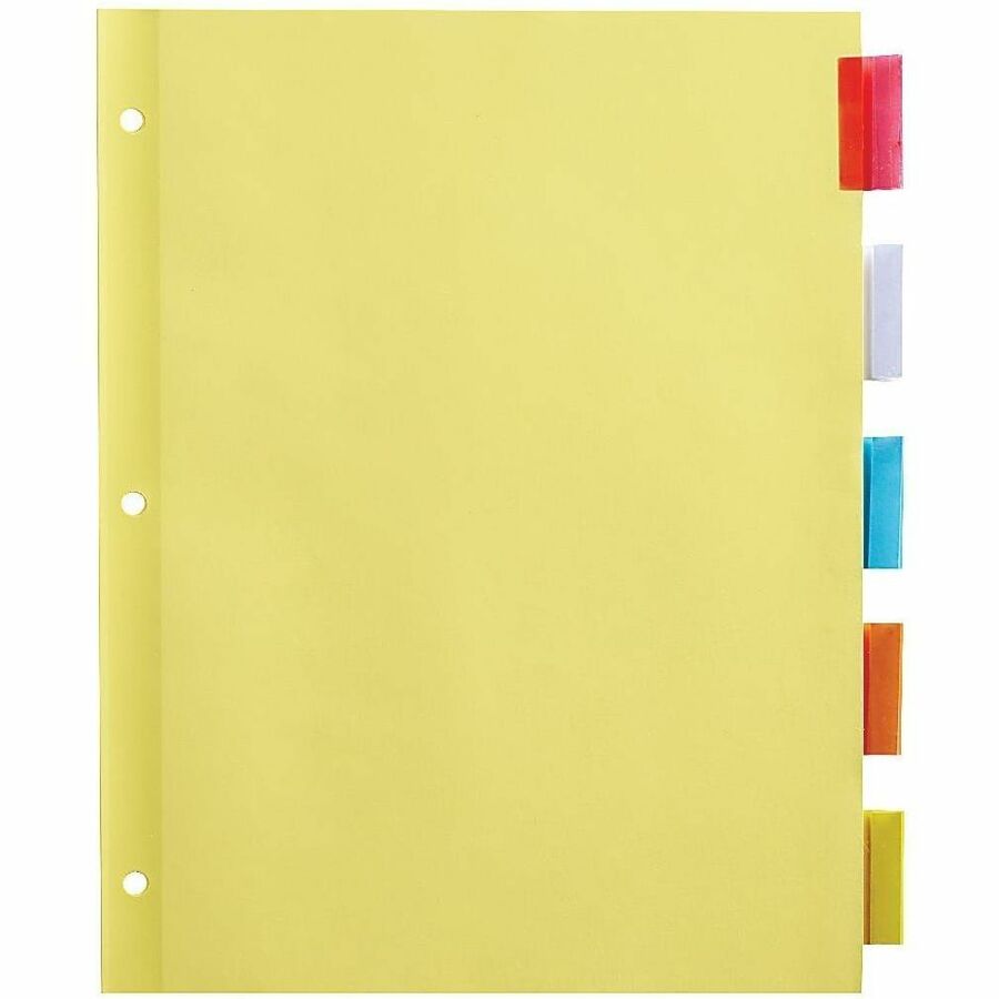 Office Depot® Brand Insertable Dividers With Tabs, 8 1/2" x 11" , Multicolor, 5Tab, Pack Of 6