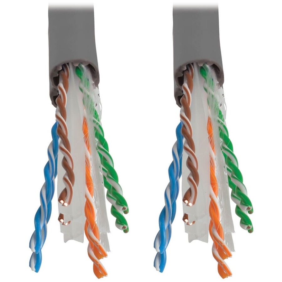 Tripp Lite by Eaton Cat6 Gigabit Solid Core Plenum-Rated UTP CMP PVC Bulk Ethernet Cable Gray 1000 ft. (304.8 m)