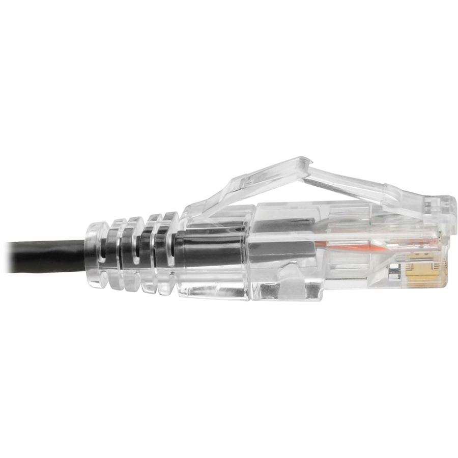 Eaton Tripp Lite Series Cat6 Gigabit Snagless Slim UTP Ethernet Cable (RJ45 M/M), PoE, Black, 8-in. (20.32 cm)