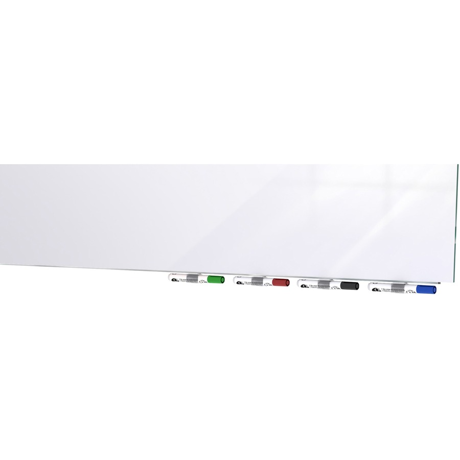 Ghent Aria Low Profile Glass Whiteboard - 60" (5 ft) Width x 48" (4 ft) Height - Tempered Glass Surface - White Back - Rectangle - Horizontal/Vertical - Magnetic - Square Corner, Recyclable - 1 Each - TAA Compliant