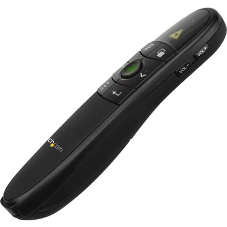 StarTech.com Wireless Presentation Remote with Green Laser Pointer - 90 ft. (27 m) - USB Presentation Clicker for Mac and Windows - Batteries Included - Wireless Slideshow and Volume Controls