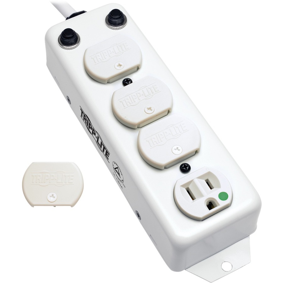 Eaton Tripp Lite Series Safe-IT UL 1363A Medical-Grade Power Strip for Patient-Care Vicinity, 4 Hospital-Grade Outlets, 15 ft. Right-Angle Cord