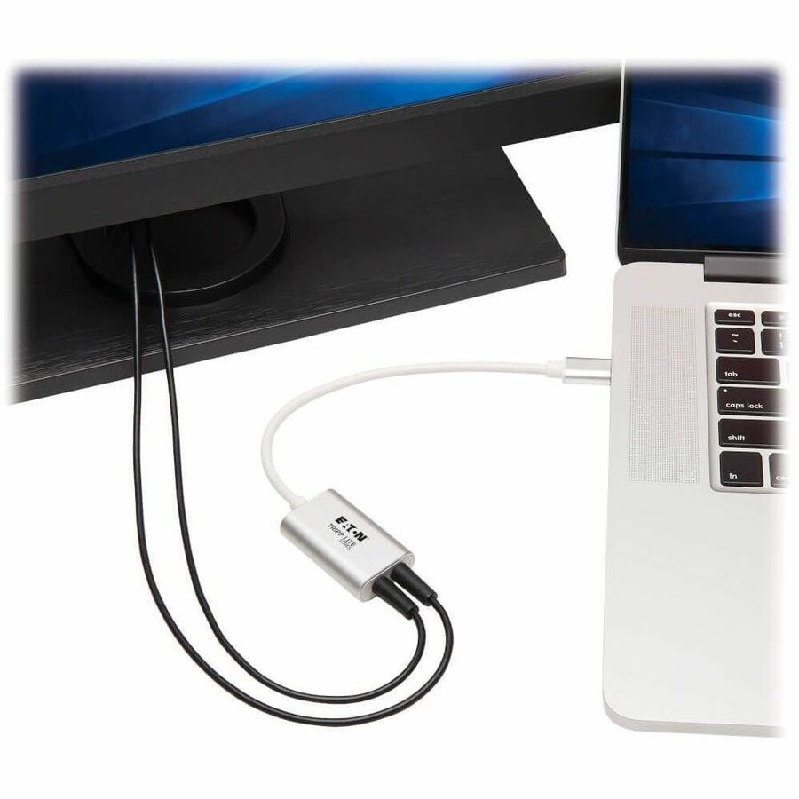 Eaton Tripp Lite Series 2-Port USB-C to 3.5 mm Stereo Audio Adapter - USB 2.0, Silver