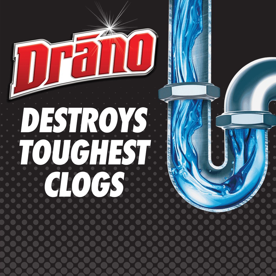 Drano Max Gel Clog Remover - Ready-To-Use Gel - 128 oz (8 lb) - 1 Each - Clear