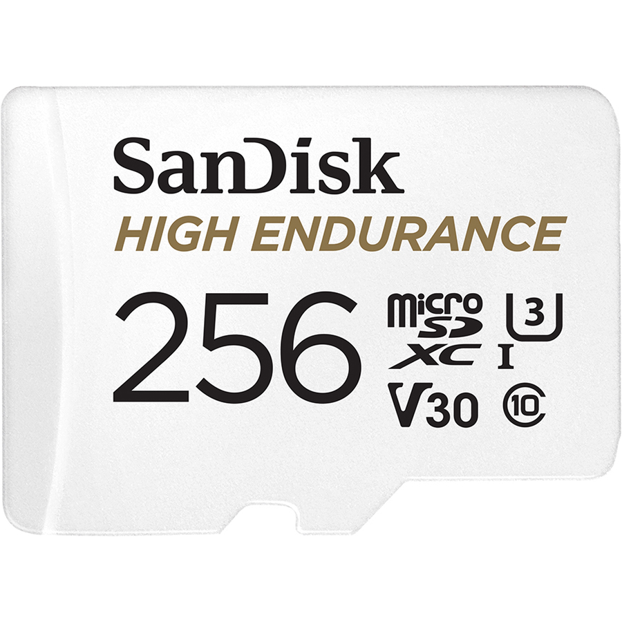 SanDisk High Endurance 256 GB microSD - 100 MB/s Read - 40 MB/s Write - 2 Year Warranty