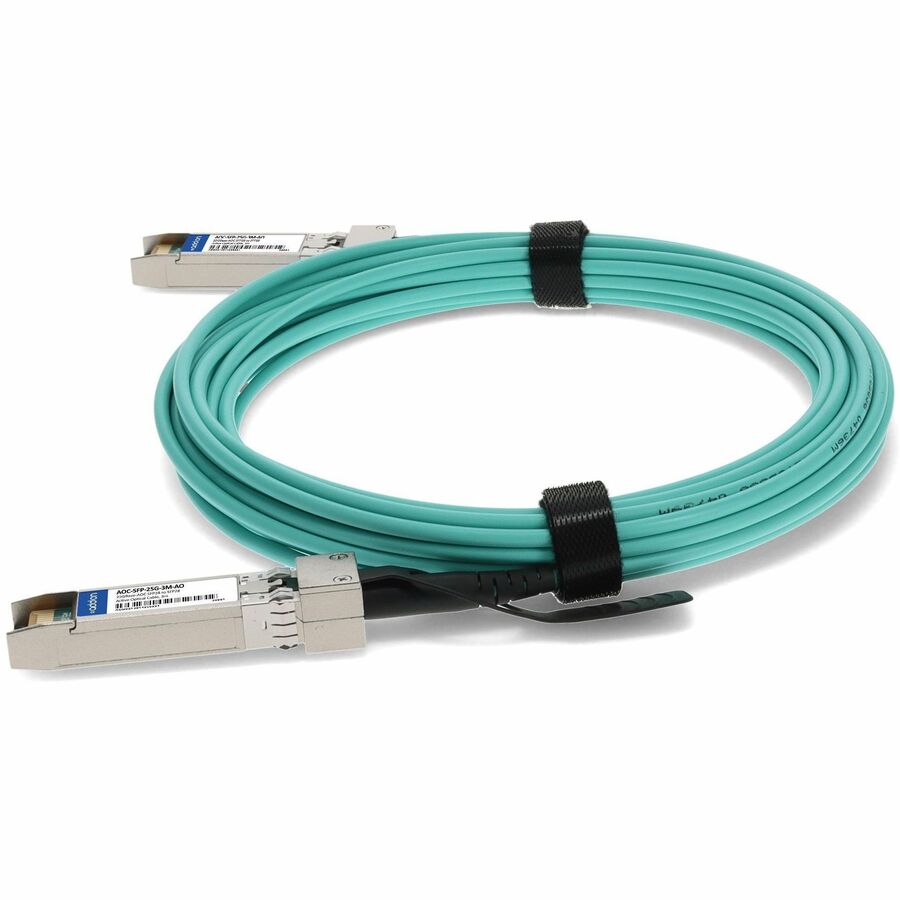 Dell-compatible AddOn 3 m 25G active optical cable with SFP+ connectors — alternate view 1