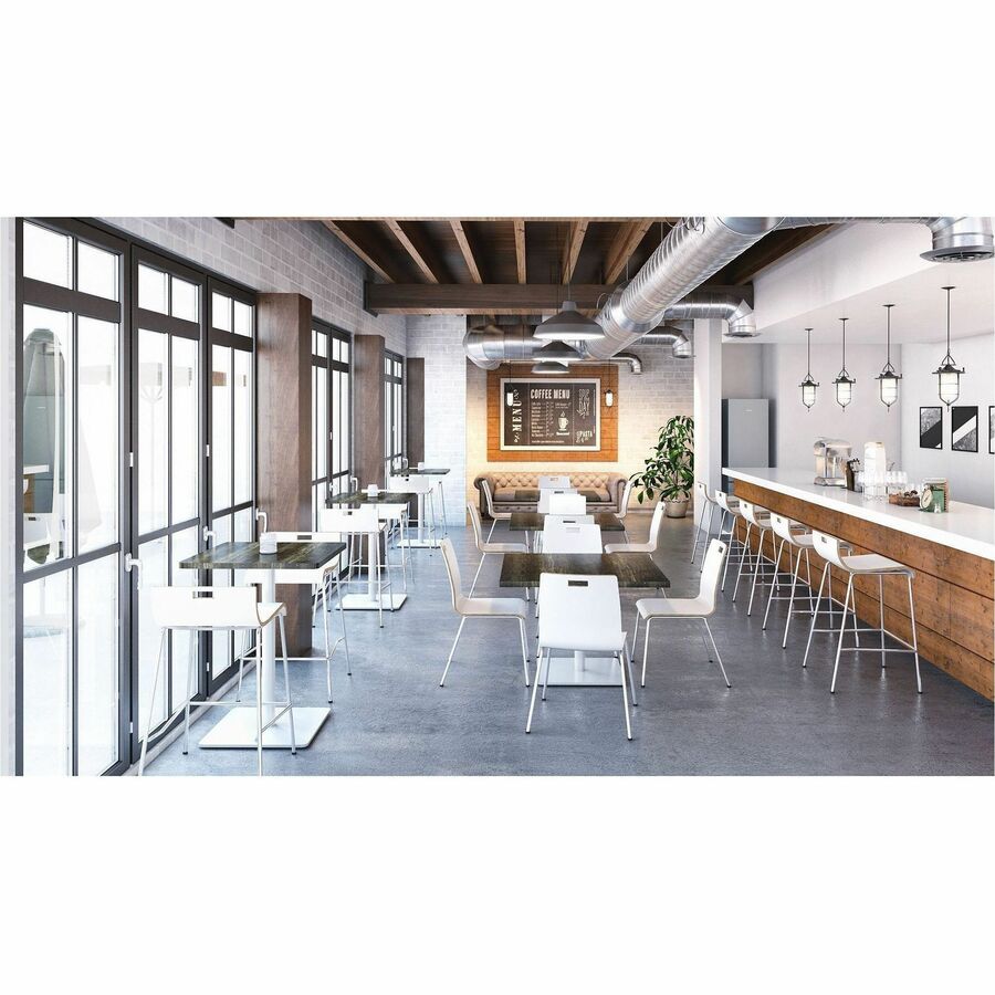 KFI 42" Round Vintage Wood Bistro Table - Round Top - 42" Height - Assembly Required - Natural - Vintage Wood - 1 Each